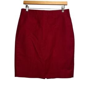 J. Crew No 2 Pencil Cranberry Mini Skirt Womens Size 6 Career Preppy Classic